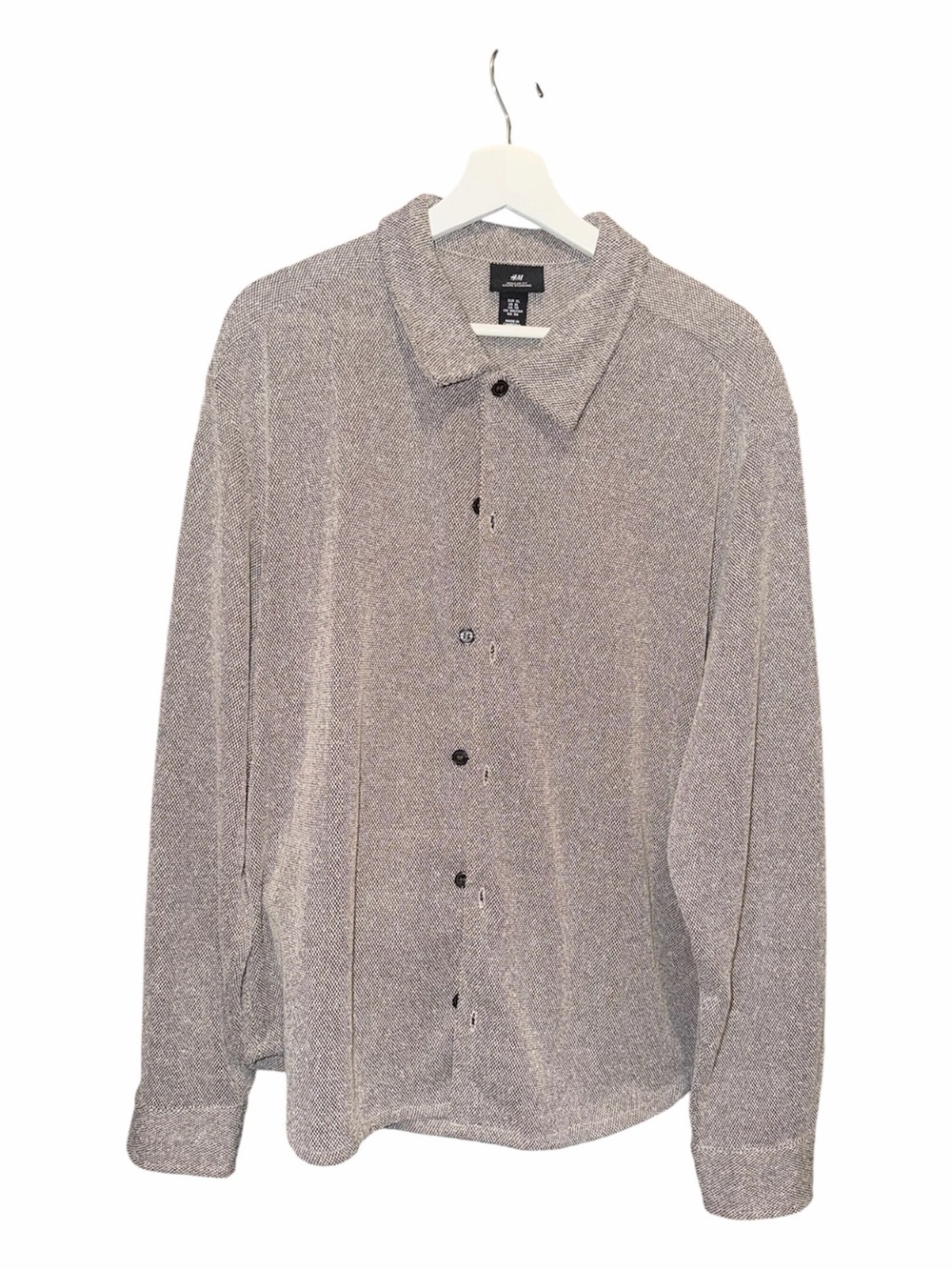 H&M Men's Button-Down Casual Shirt in Heather Gray